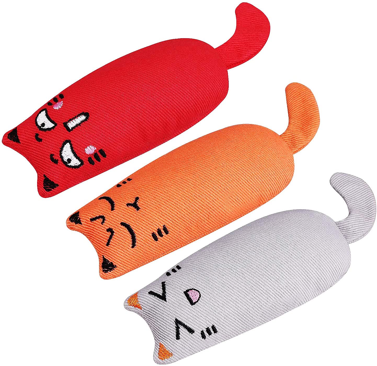 Bojafa Catnip Toys for Indoor Cats: 3 Pack Soft Plush Kitten Toys for Scratching/Playing/Chewing/Teething Indoor