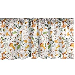 Ambesonne Acorn Window Valance, Mushroom and Holly