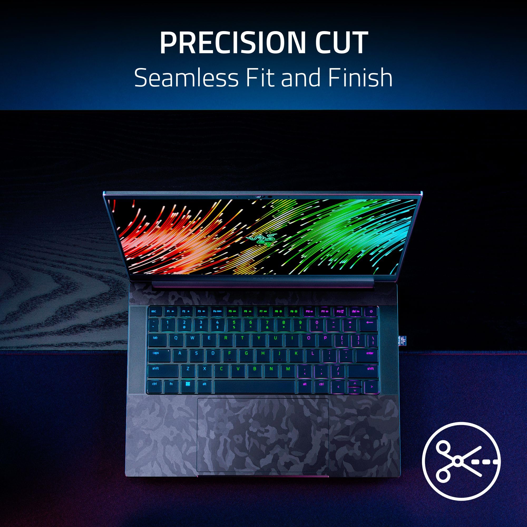 Razer Skin Vinyl Laptop Wrap: Blade 14 - Full Wrap - Premium 3M Cast Vinyl - Scratch Resistant - Unique Designs & Finishes - Easy Application - 3D Honeycomb - Black
