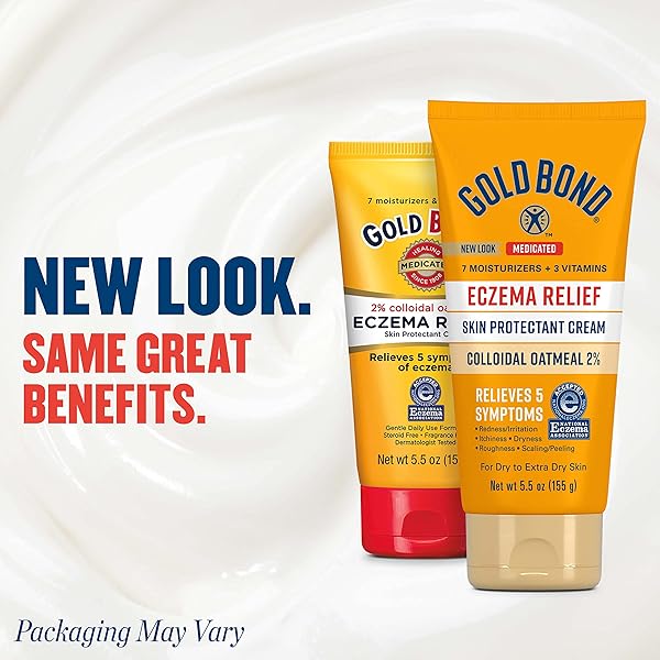 GOLD BOND MEDICATED ECZEMA RELIEF SKIN PROTECTANT CREAM, 5.5 OZ., WITH 2% COLLOIDAL OATMEAL