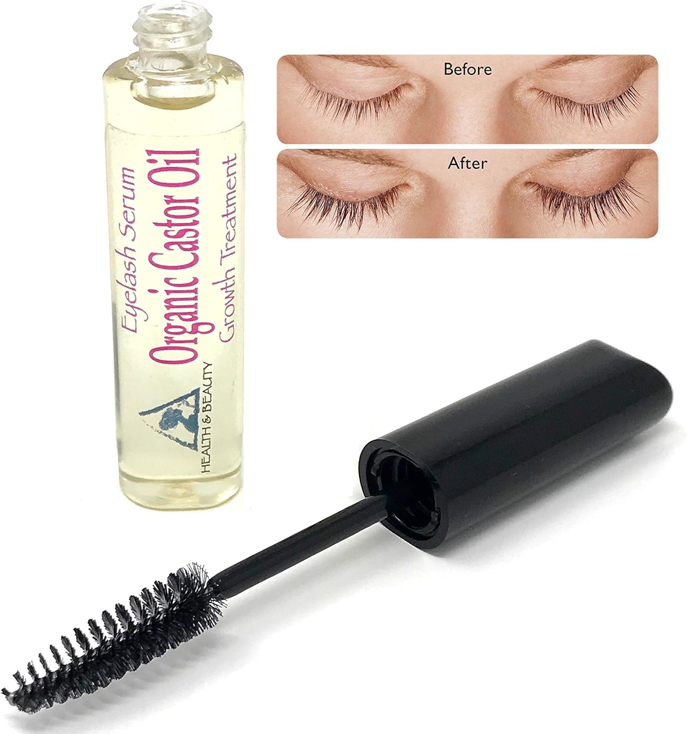 Castor Oil Stimulate Eyelash Growth Serum, Grows Longer, Thicker