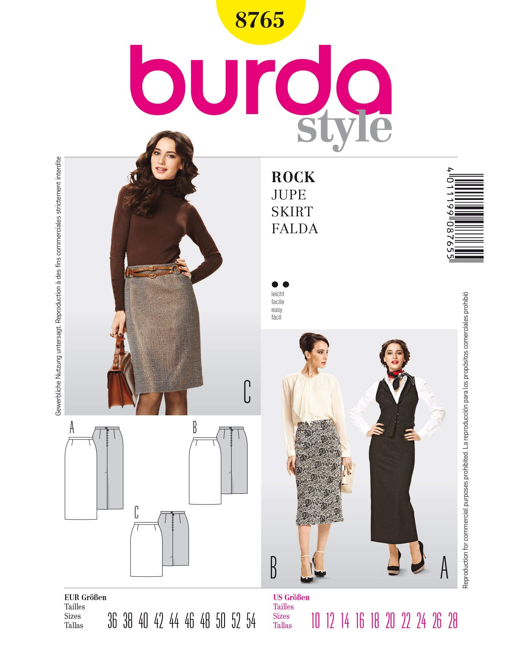 Burda B8765 Skirt Sewing Pattern 19 x 13 cm