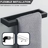 SAYAYO Black Self-Adhesive & Screw Towel Holder 200mm SUS304 Wall Mounted view 5