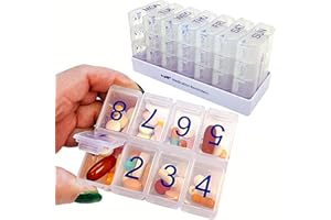 E-PILL MEDICATION REMINDERS e-Pill 8 Times a Day x 7 Day Large Weekly Pill Organizer, Vitamin, and Medicine Box (Clear)