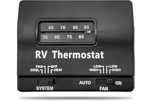 FARAMZ 7330F3852 Thermostat Single Stage Heat/Cool Compatible with Coleman RV Air Conditioners Mach Series,Black