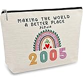21st Birthday Gifts for Girls Makeup Bags, 2005 Happy 21st Birthday Decorations for Teen Girls, 21 Year Old Girl Birthday Gifts for Daughter, Sister, Granddaughter, Cosmetic Travel Pouch, Christmas