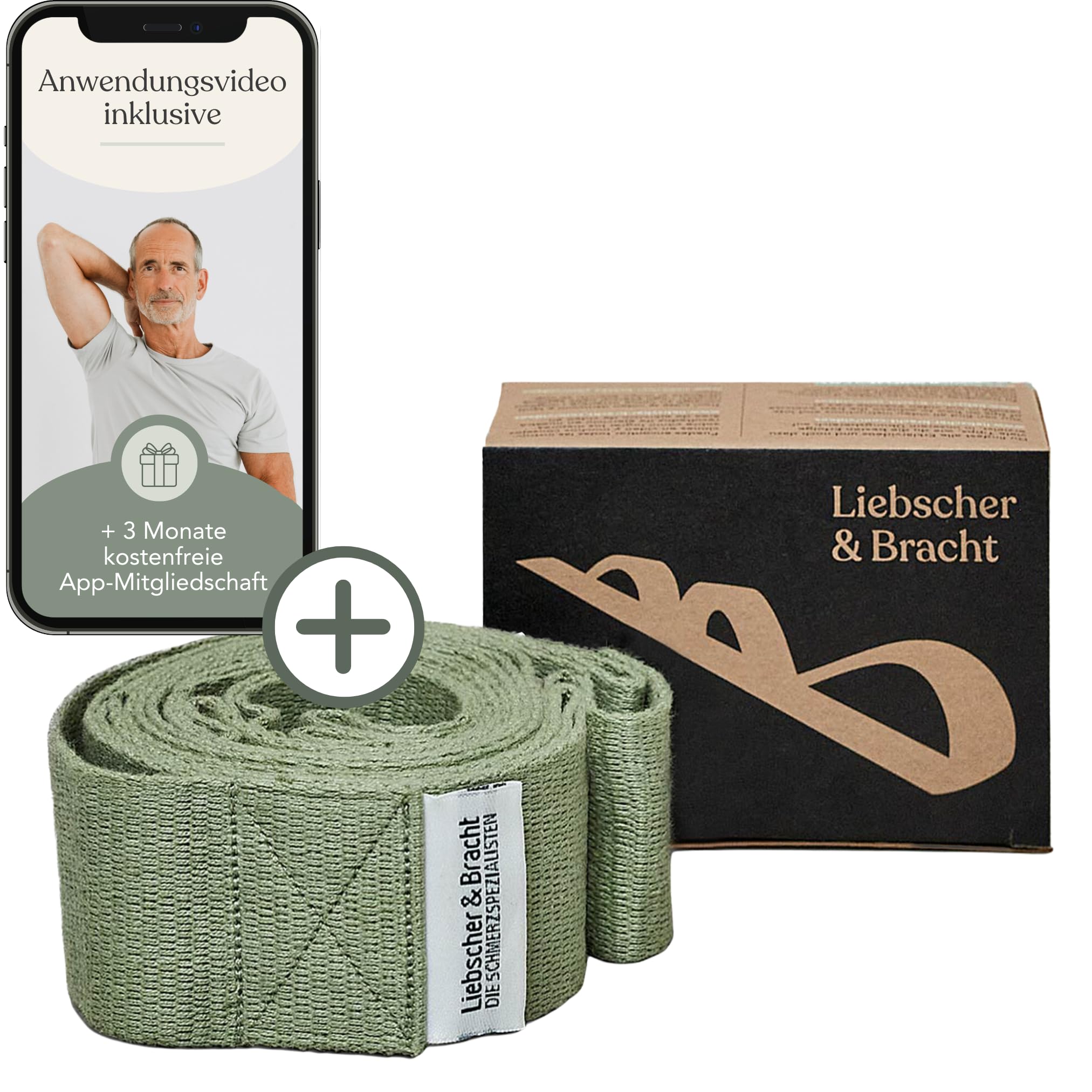 Liebscher & Bracht Original Shoulder Saver - Stretch Strap with Loops for Easy Practice for Shoulder Pain - Stretch Band Made of 100% Cotton Includes Exercises in the App - Made in Germany