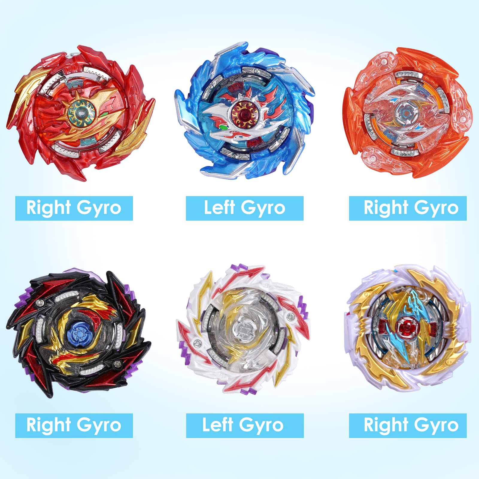 Bey Burst Set - Metal Fusion Evolution Master Battling Gyro Toys - High-Performance Spinning Tops with 2 Launchers for Children, Boys, and Kids(6)