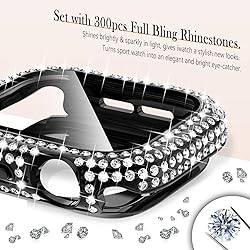 WINGLE 2-in-1 Waterproof Bling Case for Apple Watch