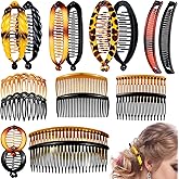 Hair Accessories Set: Classic Banana Clips with 11/16/23/24 Teeth, Plastic Twist Side Combs for Women and Girls - 18 Pieces
