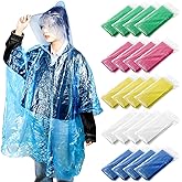Cididu 20 Pack Disposable Rain Ponchos for Adults, Clear Plastic Emergency Raincoats with Hood, Individually Wrapped Bulk Rain Ponchos Waterproof Family Pack Camping