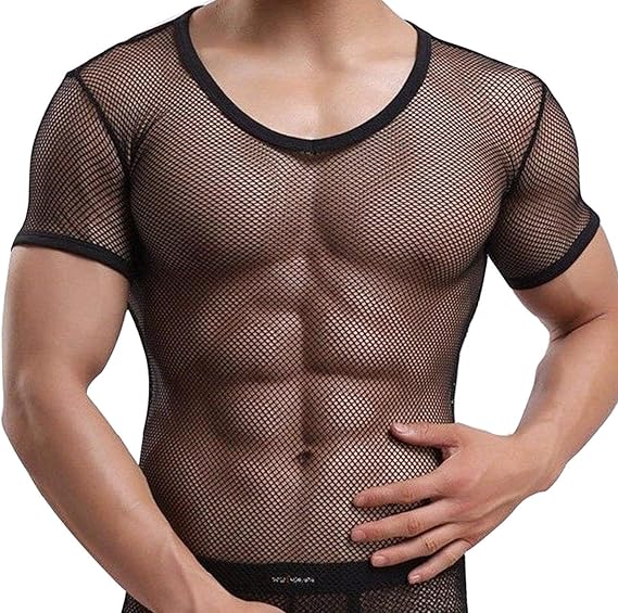 Netzhemd Herren Shirt halber Arm Manview Herren Shirt halb Arm schwarz