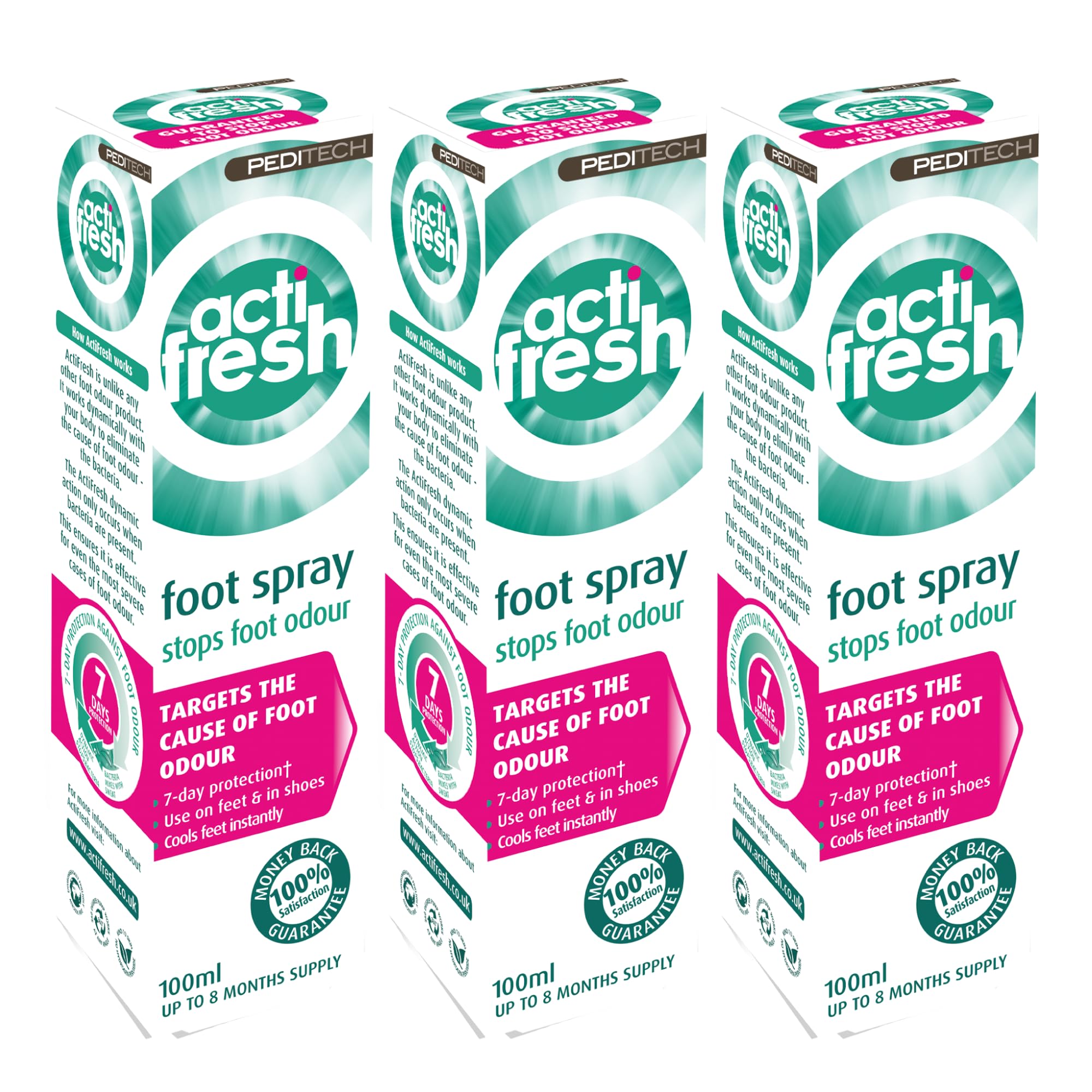 Triple Pack- PediTech Actifresh foot and shoe treatment