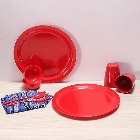 Iveo Melamine Dinner Set, 8-Pieces, Red