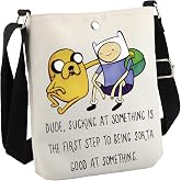 GJTIM Cartoon Animated Tv Show Inspired Gift Adventure Cartoon Gift Being Sorta Good At Something Crossbody Bag