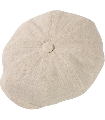 Men's Linen Flat Ivy Gatsby Summer Newsboy Hats (Small/Medium