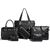 OTMIPIML Purses and Handbags for Women Synthetic Leather Tote Crossbody Bags Satchel Purses Set 6pcs | Set, 6pcs, Set, 6pcs