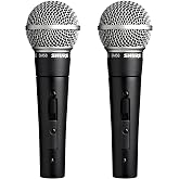 Shure SM58S Professional Vocal Microphone w/On/Off Switch (2 Pack), XLR