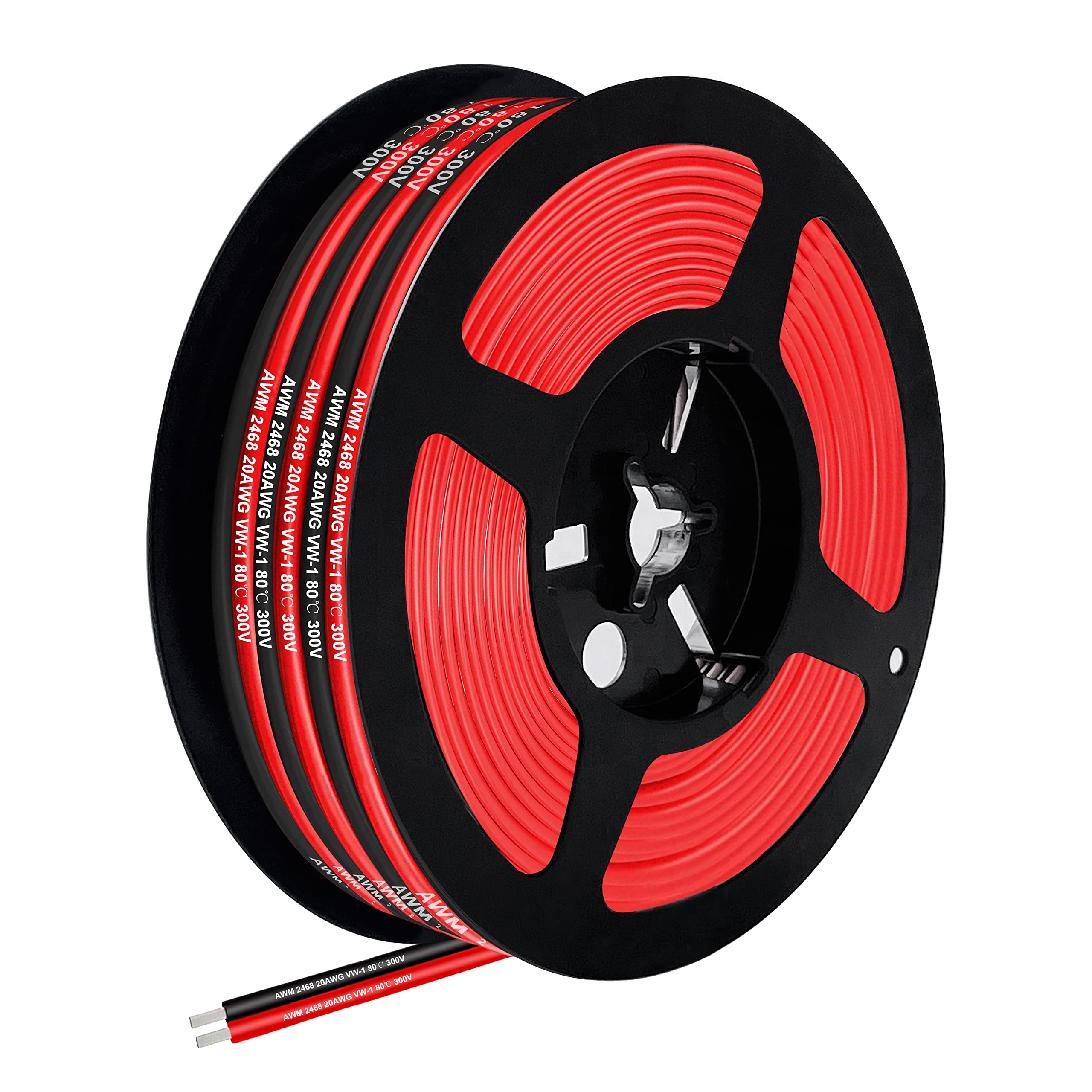 22 AWG PVC Electrical Wire 33FT, 2 wire Red Black Cable Hookup Electrical Wire LED Strips Extension Wire 12V/24V DC Cable Stranded Wires for LED Strip Light — image 1