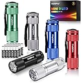 WdtPro LED Mini Flashlights, Super Bright Flashlight with Lanyard, Assorted Colors - Best Tac Torch Light for Kids, Night Reading, Power Outages, Camping(6 Pack)