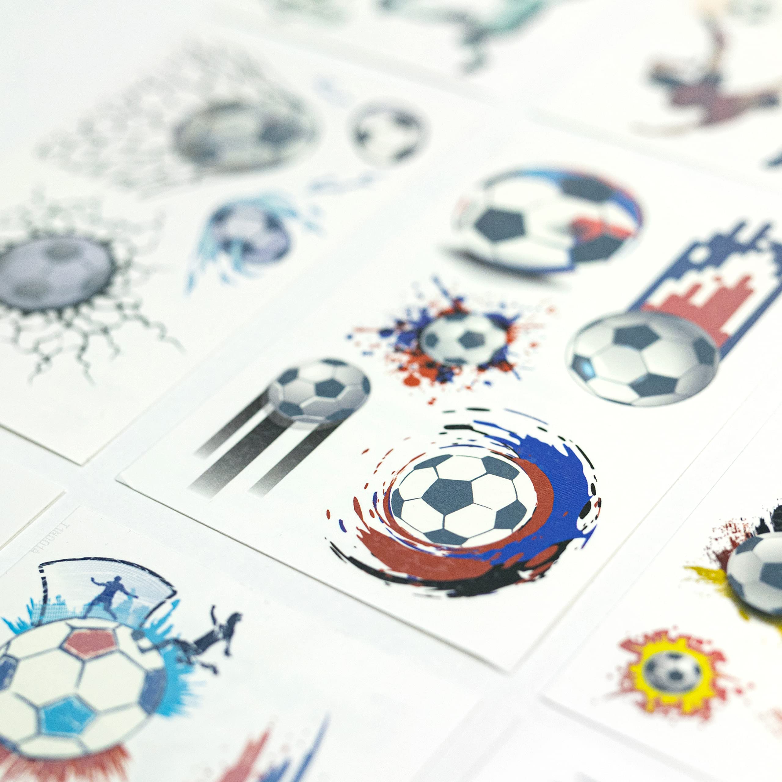 Toyseum 30 x Football Tattoo Sheets for Kids (160 Tattoos), Premium Party Bag Fillers, Pack of 30 Sheets