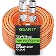 GearIT XLR Male to Female Microphone Cable (100 Feet, 1 Pack) - 3-Pin Balanced Shielded XLR Cable for Mic Mixer, Recording Studio, Podcast - Orange, 100Ft, 1 Pack