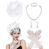 Bnsikun 5Pcs Fascinators Hat for Women Tea Party Veil Mesh Headband Feather Hat for Women Veil Tea Party Hats