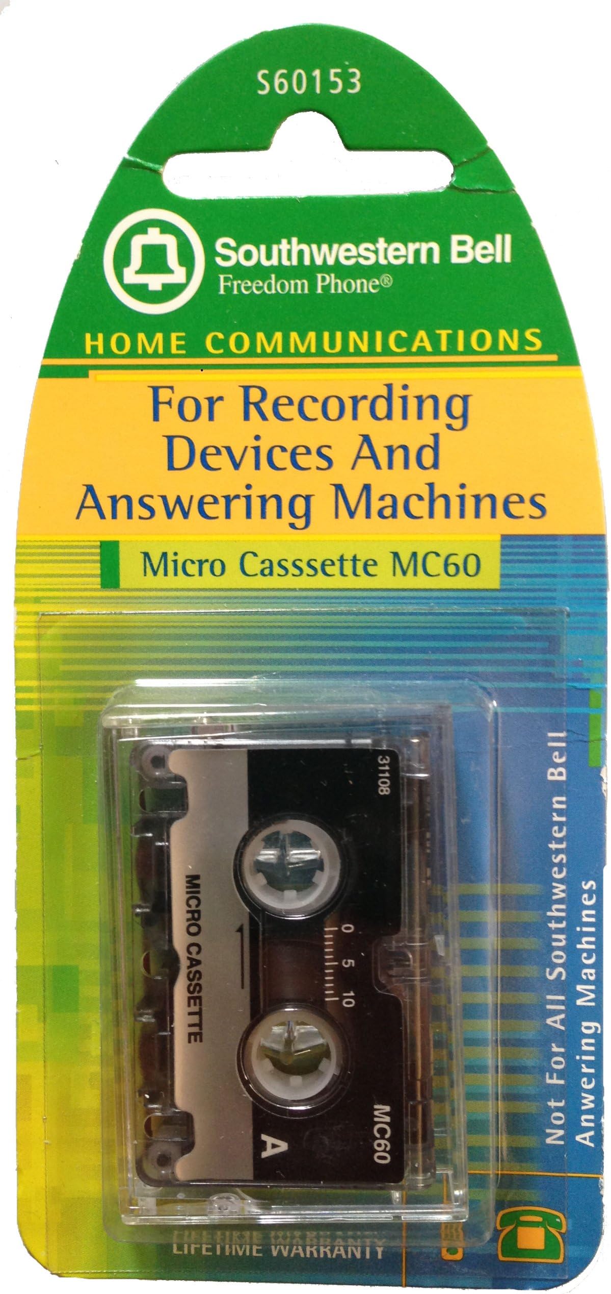 Southwestern Bell MC60 Micro Cassette for Dictation Recorders and Answering Machines