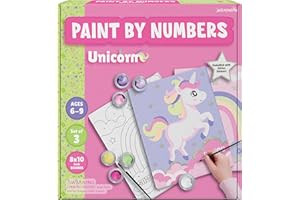 jackinthebox Paint by Number Unicorn – 3 Pack Painting Kit for Kids, DIY Printed Canvas, Easy Paint by Number for Girls & Boys, Great Christmas & Holiday Gift, Paint by Numbers for Kids Ages 6 7 8 9