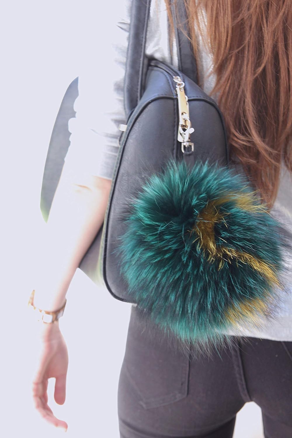 fur pom pom bag