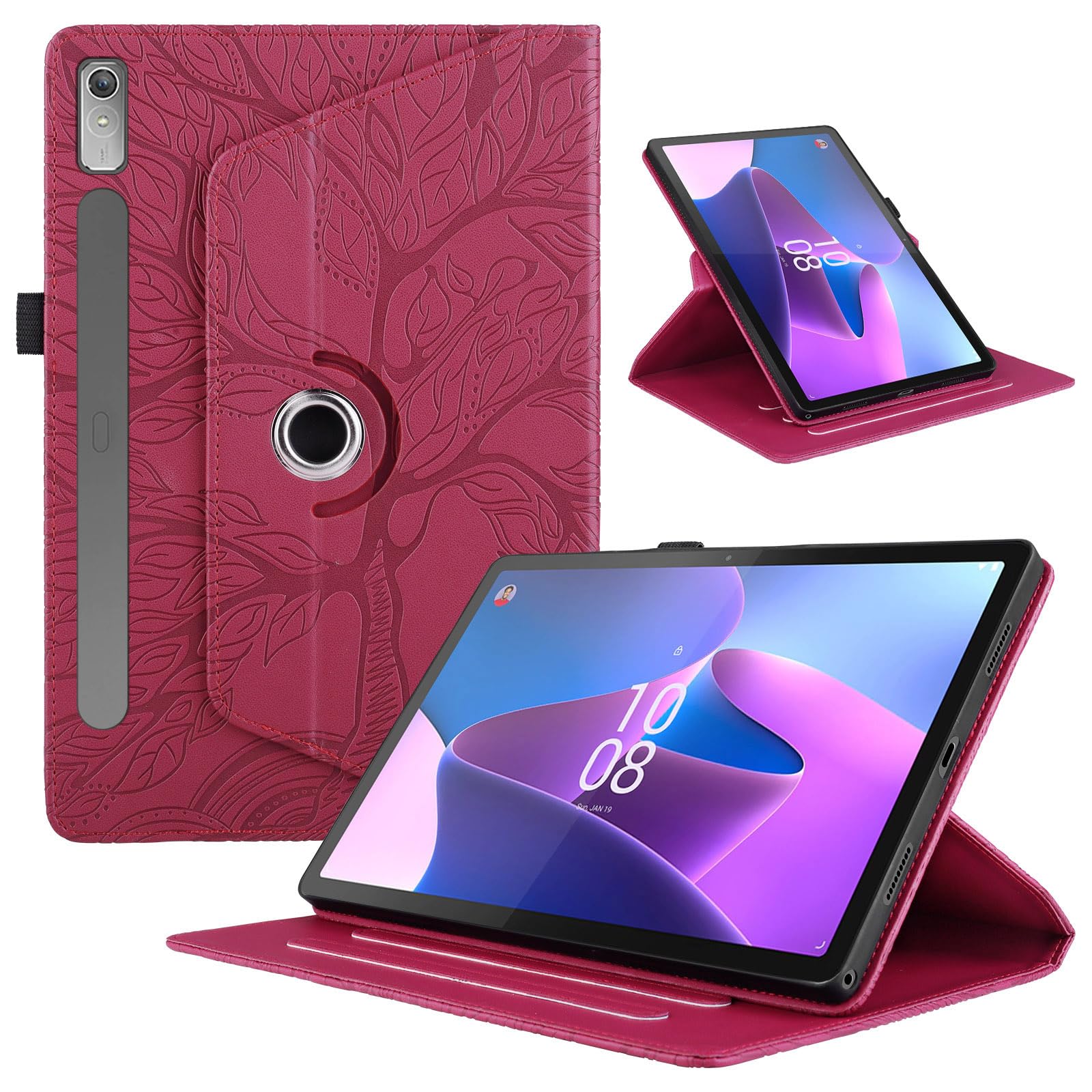 TEDTIKJT Rotating Case for Lenovo Tab P11 Pro 2nd Gen 11.2 Inch 2022 TB138/ TB132 PU Leather Tablet Case 360 Degree Rotating Stand Protective Cover for Lenovo Tab P11 Pro 2nd Gen, Red