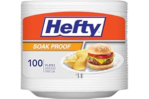 Hefty Everyday Soak-Proof Foam Plates, White, 8.875 Inch, 100 Count