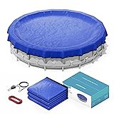 POOLHACKER Winter Pool Cover 15FT/18FT/21FT/24FT