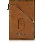 Tony Perotti Italian Leather Wallet - Men's RFID Wallet Slim Design With Quick Access Pop-Up Card Slider - Eco-Friendly Vegetable-Tanned Full Grain Leather Wallet Made in Italy