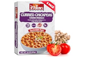 Truly Indian Curried Chickpeas (Chana Masala) 10 Ounce 6-Pack | Authentic Traditional Indian food | Made Fresh in India With Locally Grown Ingredients | Ready to Eat, Vegan, Microwaveable Meal