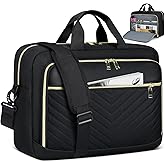 NEWHEY Laptop Bag 17.3 Inch Laptop Briefcase for Women Men Waterproof Shoulder Messenger Bag Large Computer Bag for Business Office Work College, V Thread Black