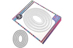Alinacutle 4/PK-Oval, Scallop Border Nesting Frame Die Cut, Card Background Metal Cutting Die, Card Frame Die Set,Paper Craft Die-Cuts,DIY Card Metal Punch Template,Classic Nesting Frames