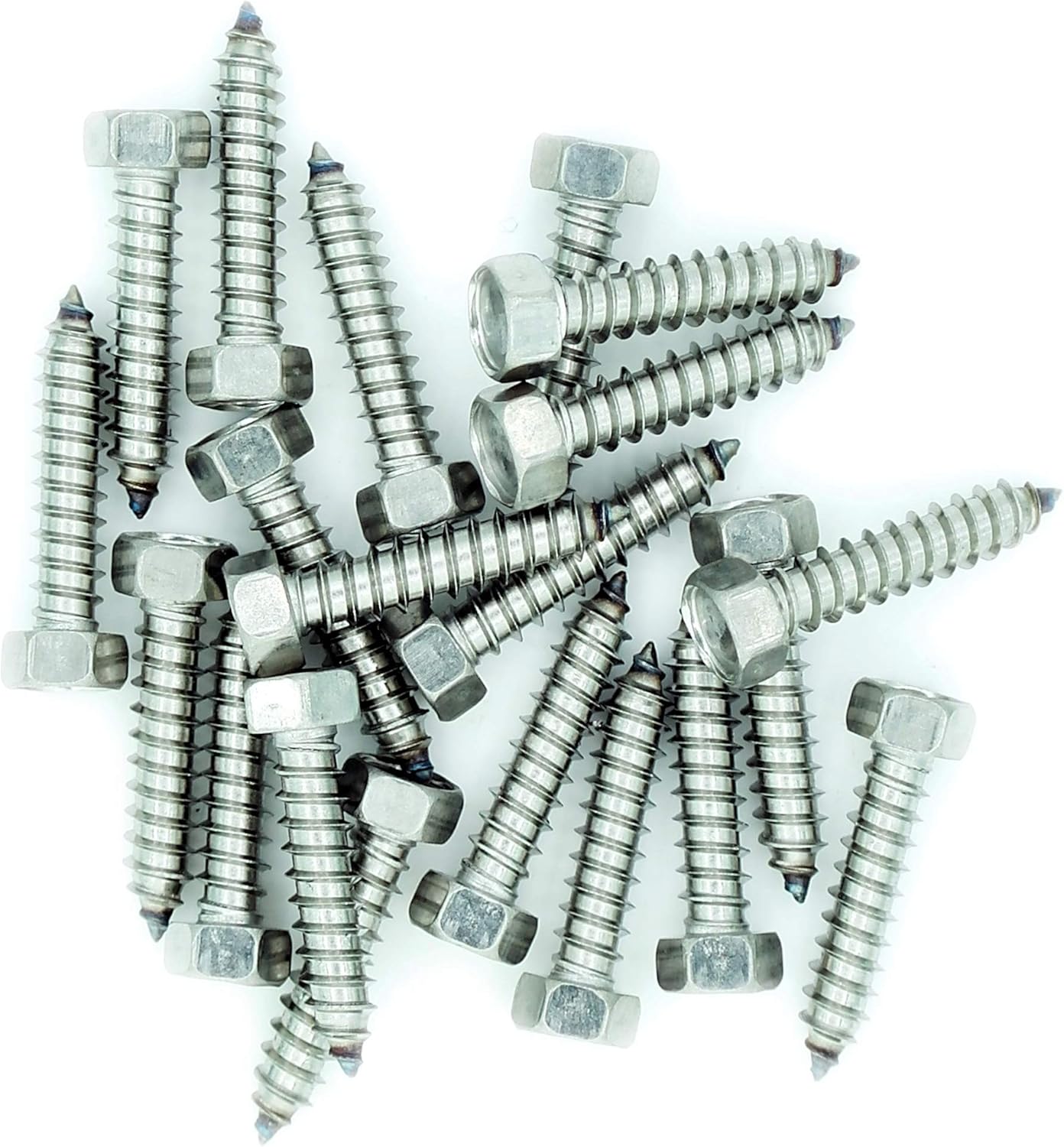 No.14 x 1.3 (6.3mm x 32mm) Hex Self-Tapping Screw - Stainless Steel (A2) (Pack of 20), 6.3x32 - A2 (20)