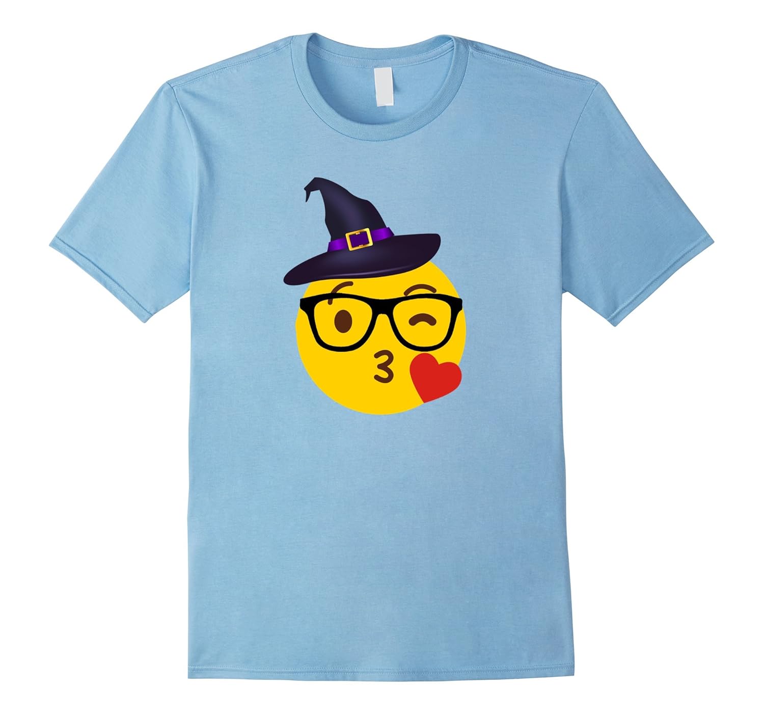 Nerd Witch T-Shirt Hat Emoji Halloween Group Costume Top Tee-ANZ