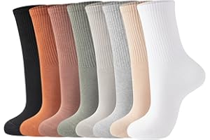 J-BOX Womens Cotton Crew Socks, Thin Soft Comfort Breathable Dress Socks, Above Ankle Crew Socks for Business, Casual.
