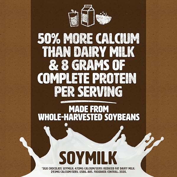 SILK SHELF-STABLE SOY MILK SINGLES, CHOCOLATE, DAIRY-FREE, VEGAN, NON-GMO PROJECT VERIFIED, 8 FL OZ (PACK OF 18)