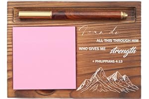 EFFJNSG I Can Do All Things Sticky Note Holder, Christian Desk Organizer for Religious Social Worker Therapist Counselor Educators Gift for Office Self-Stick Note Pad Holders EDP108