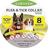 8-Month Protection Dog Flea Collars & Tick Collar - No Irritation, Baldness, or Side Effects - Suitable for Small, Medium, La