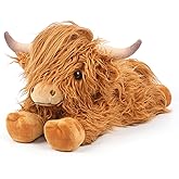 Cuckool Highland Cow Stuffed Animals, Adorable Fluffy Plush Stuffed Animal Highland Cattle, Cute Soft Plushie Highland Cow Toys for Kids Adults & Children Boys Girls Gifts, 15 Inches