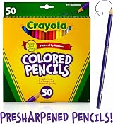 CRAYOLA Colored Pencils Art Tools 50 Count Presharpened for Art Projects view 7