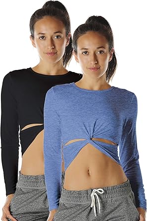 black long sleeve yoga top