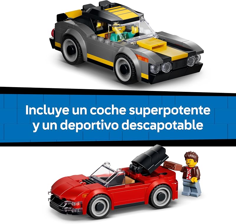 City Túnel de Autolavado de Juguete – Kit de Construcción con 2 Maquetas de Coches – Juego Interactivo con Rodillos Giratorios, “Agua” y Accesorios – Regalo para Niños de 6+ Años – 60497 — foto 5 de 8