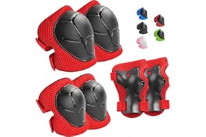 Wemfg Kids Protective Gear Set Knee Pads for Kids 3-14 Years Toddler Knee and Elbow Pads with Wrist Guards 3 in 1 for Skating Cycling Bike Rollerblading Scooter