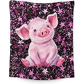 Kids Blankets for Girls Pig Blanket for Kids 6-8 Gifts for Pig Lovers, Pink Warm 50 x 40 Inches Cozy Flannel Throw for Sofa Bed Living Room Decor Camp