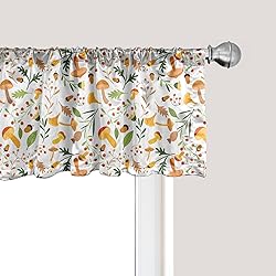 Ambesonne Acorn Window Valance, Mushroom and Holly